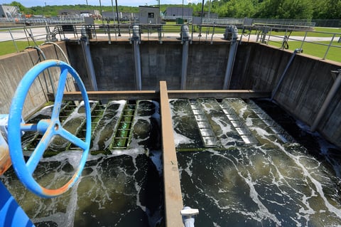 Water treatment plant aeration channel